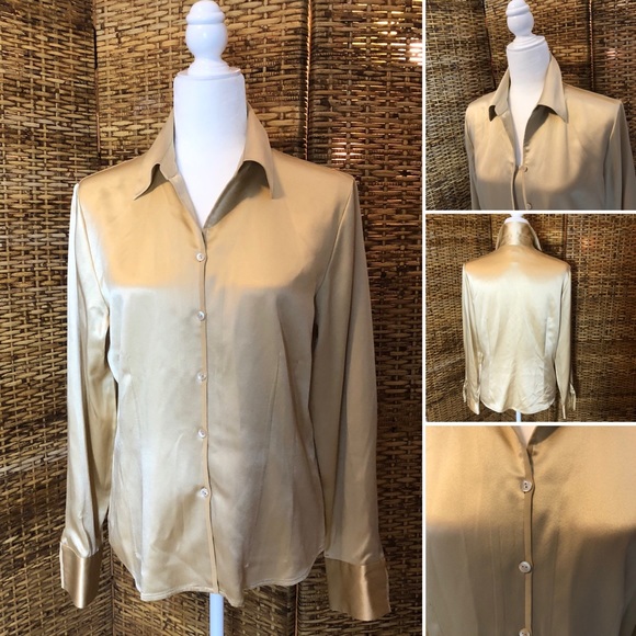 Talbots Pure Silk Sateen Blouse - Gorgeous! - Picture 7 of 8